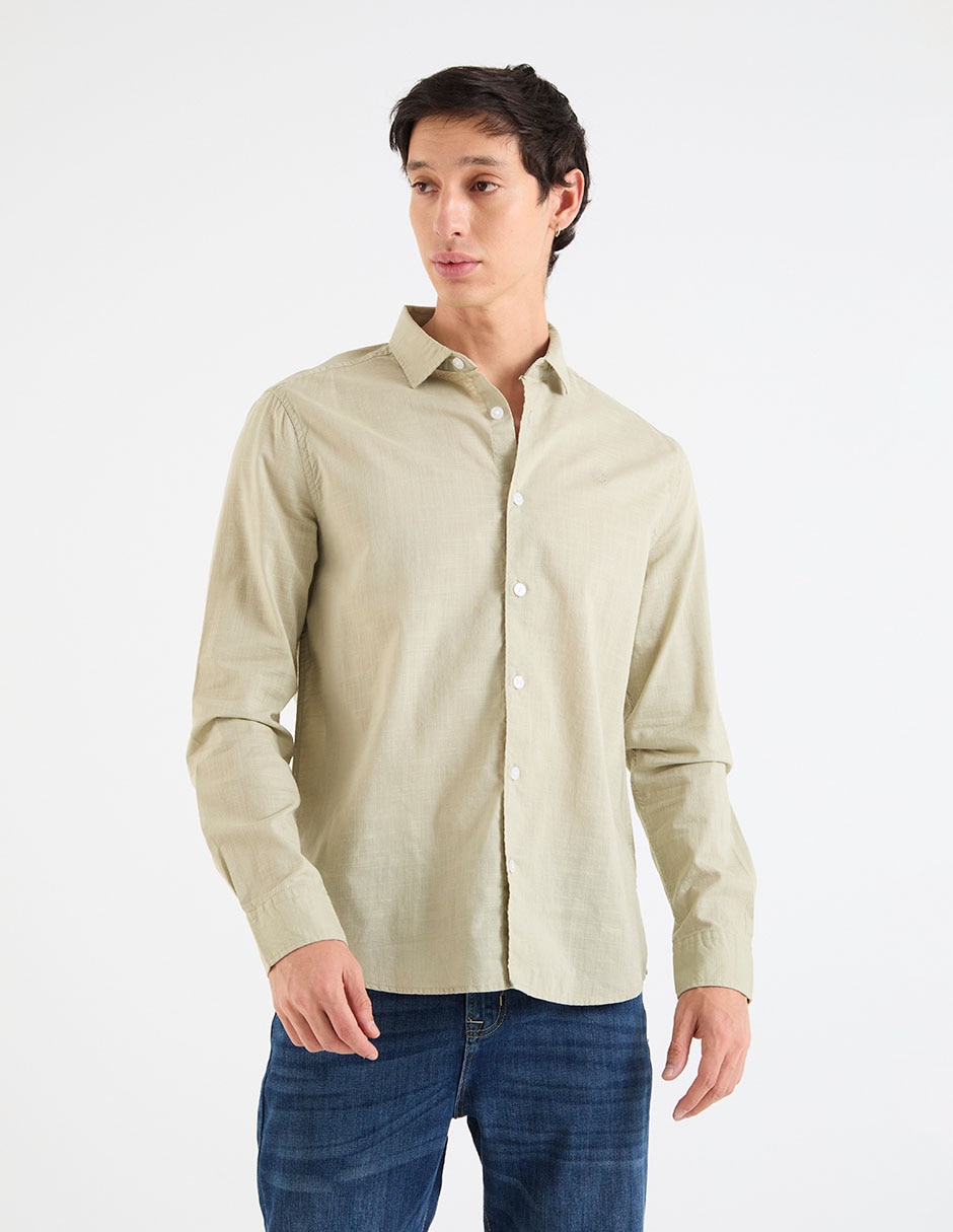 Camisa casual That's It de algodón manga larga para hombre