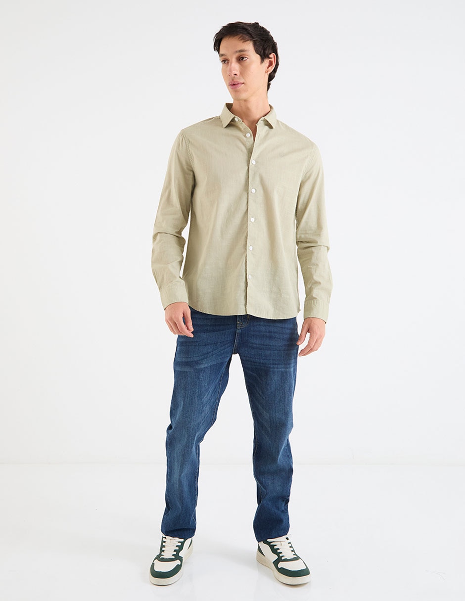 Camisa casual That's It de algodón manga larga para hombre