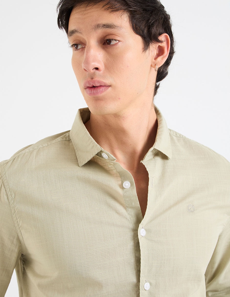 Camisa casual That's It de algodón manga larga para hombre