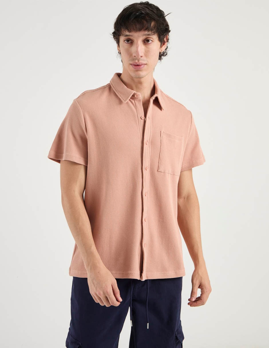 Camisa casual de algodón manga larga para hombre Camisa casual de algodón manga larga para hombre