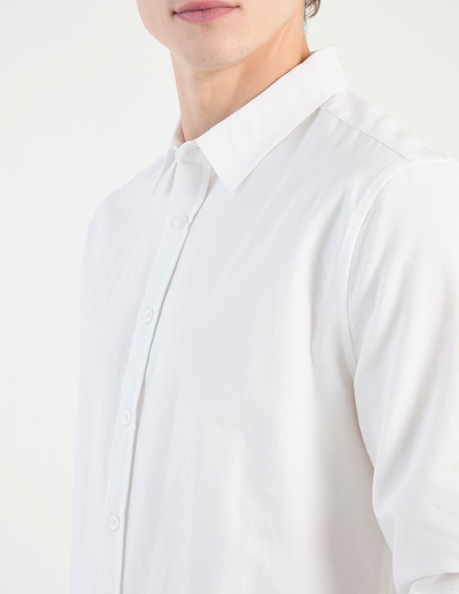 Camisa casual de algodón manga larga para hombre 4