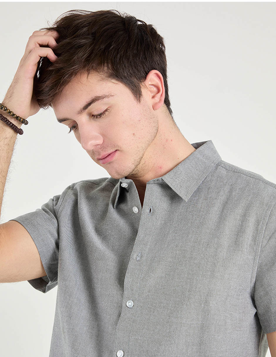 Camisa de algodón manga corta para hombre 4