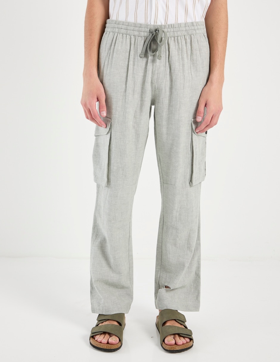 Pantalón cargo straight de algodón para hombre