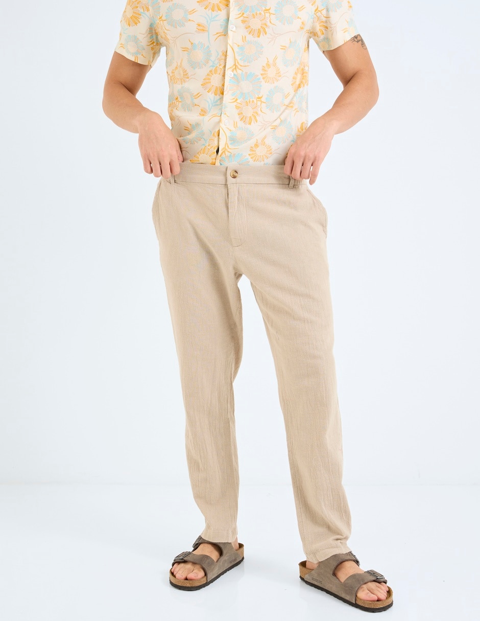 Pantalón casual straight de algodón para hombre