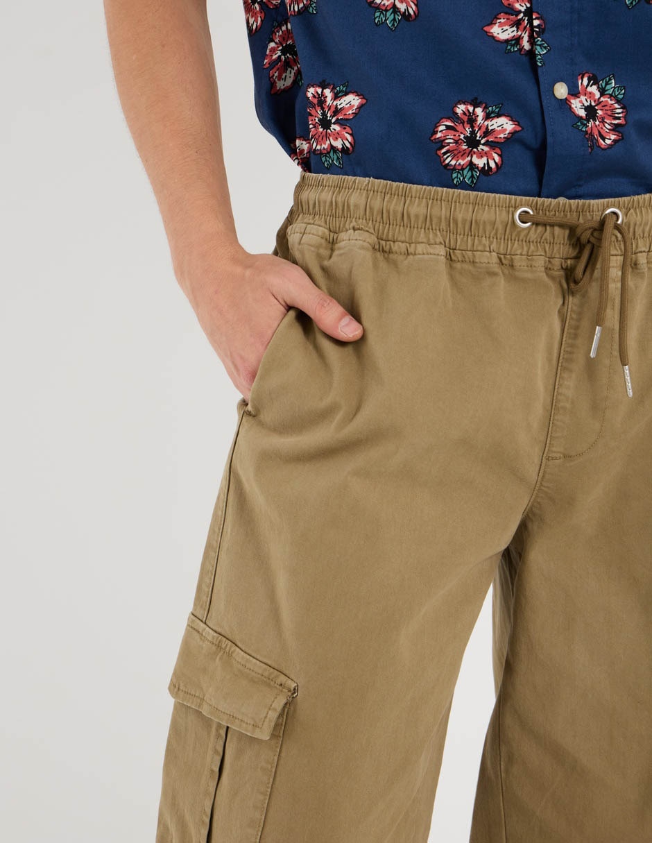 Pantalón casual cargo That's It straight de algodón para hombre