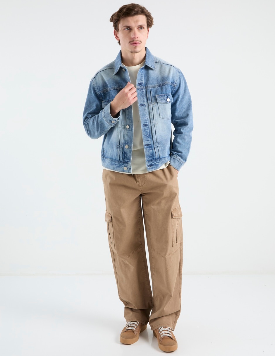 Pantalón casual cargo straight de algodón para hombre Pantalón casual cargo straight de algodón para hombre