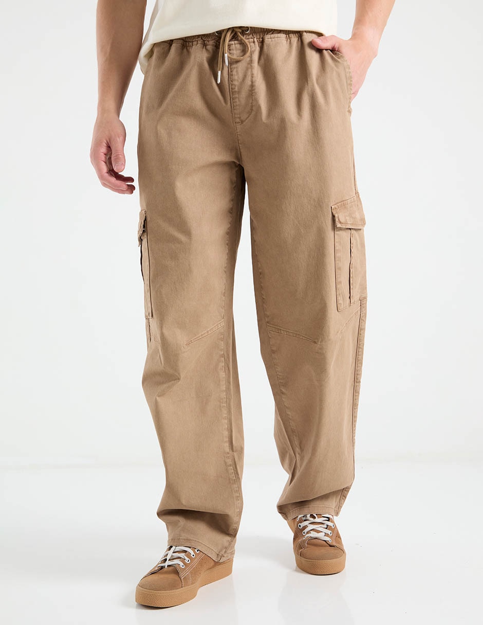 Pantalón casual cargo straight de algodón para hombre 2