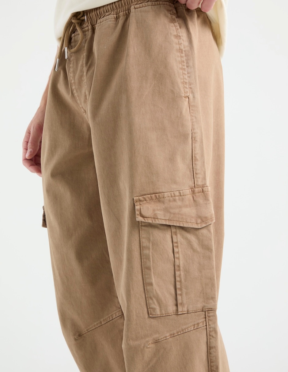 Pantalón casual cargo straight de algodón para hombre 5