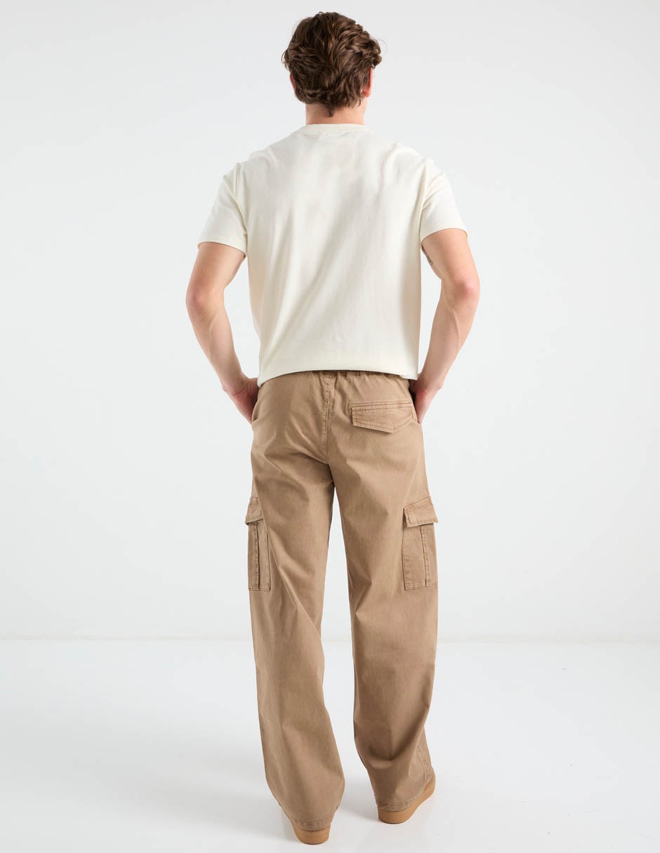 Pantalón casual cargo straight de algodón para hombre 6