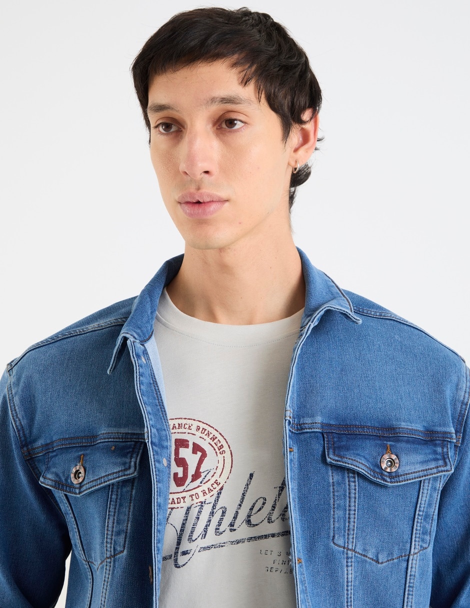Chamarra casual That's it de mezclilla con bolsillos para hombre
