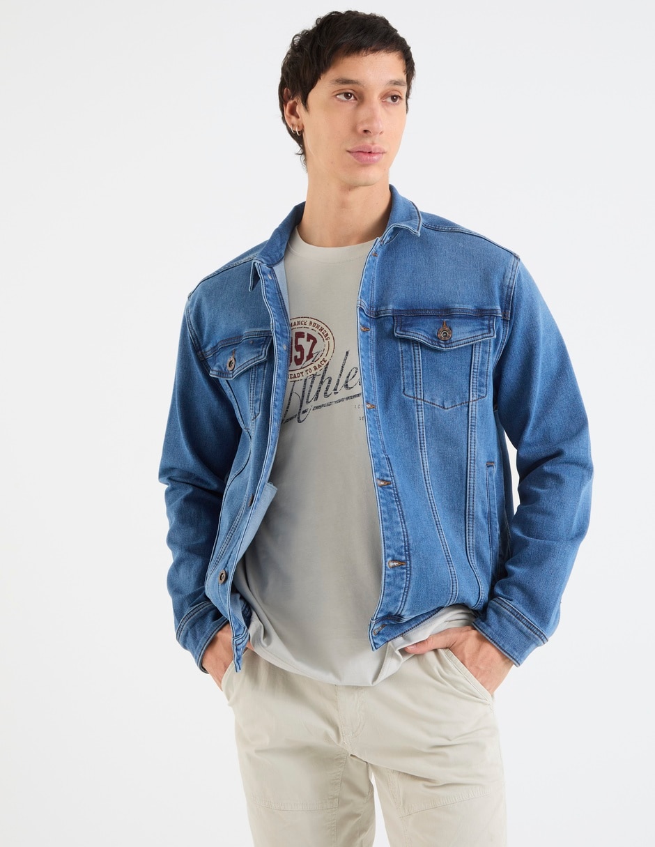 Chamarra casual That's it de mezclilla con bolsillos para hombre