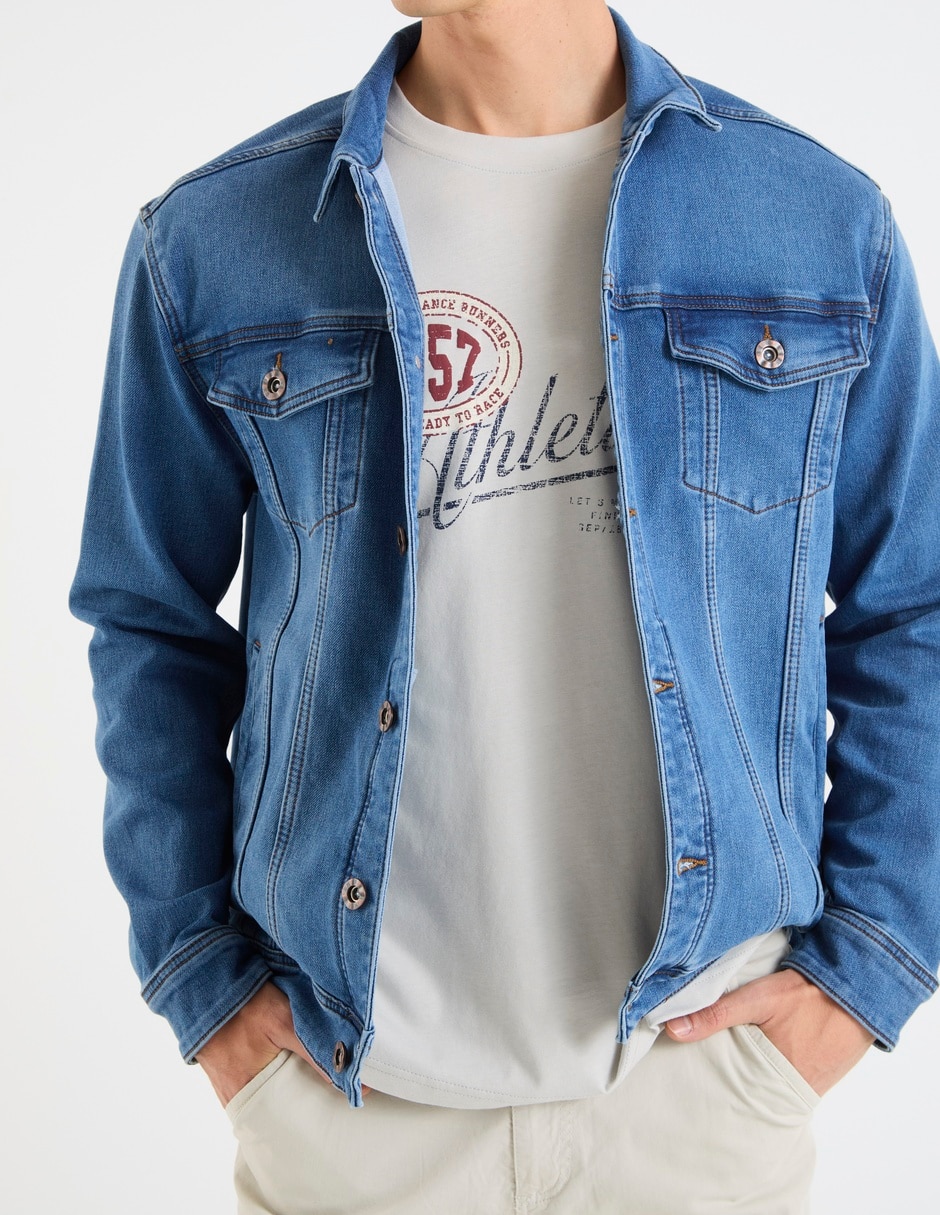 Chamarra casual That's it de mezclilla con bolsillos para hombre