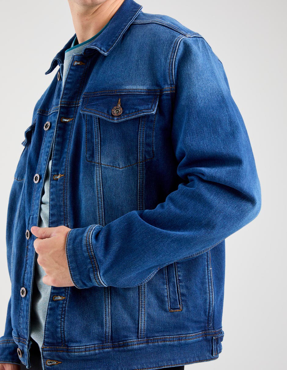 Chamarra casual con bolsillos para hombre 2
