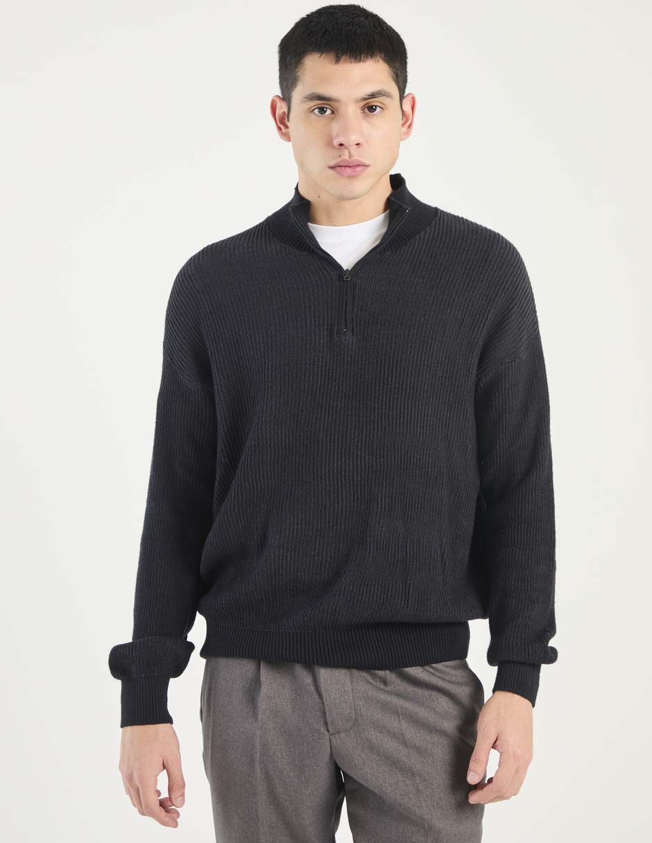 Suéter cuello con cierre para hombre Suéter cuello con cierre para hombre