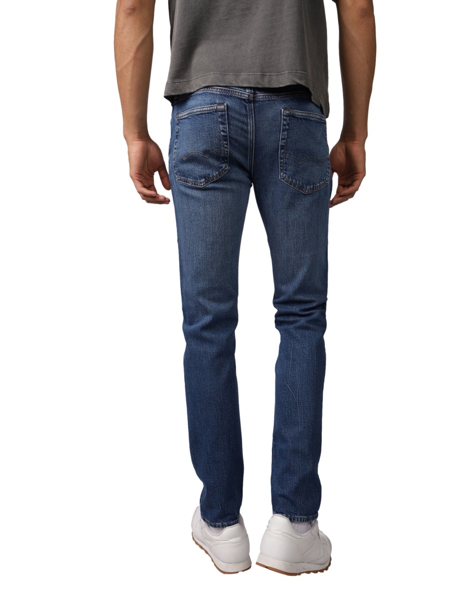 Jeans slim lavado obscuro para hombre
