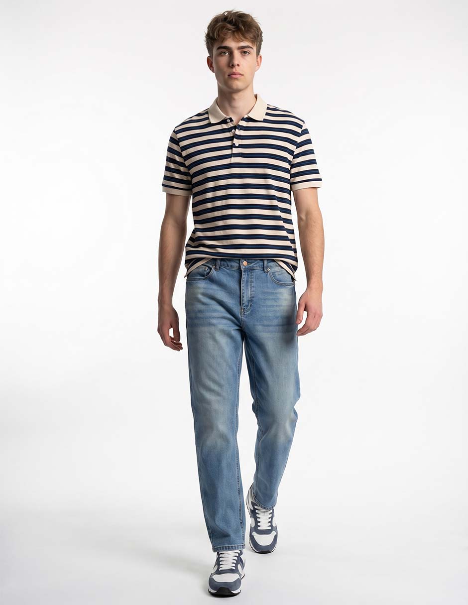 Jeans slim lavado claro para hombre 3