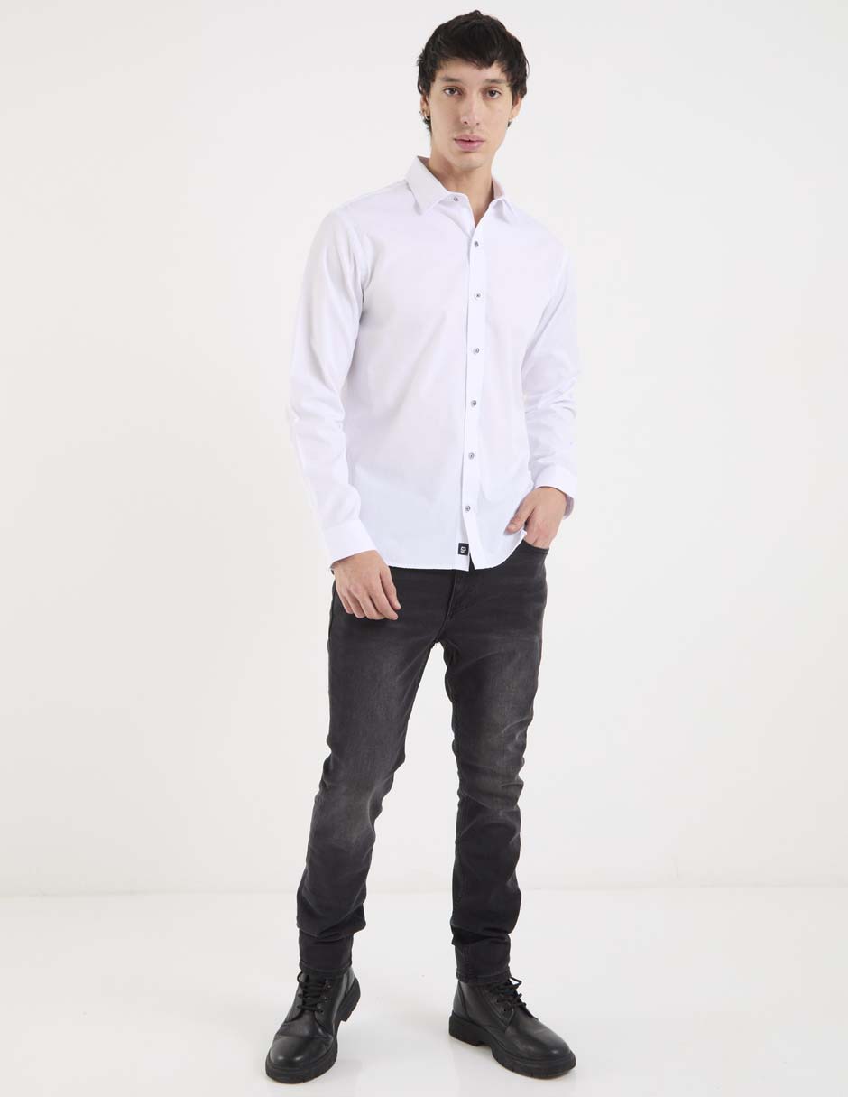 Jeans straight lavado obscuro para hombre 2