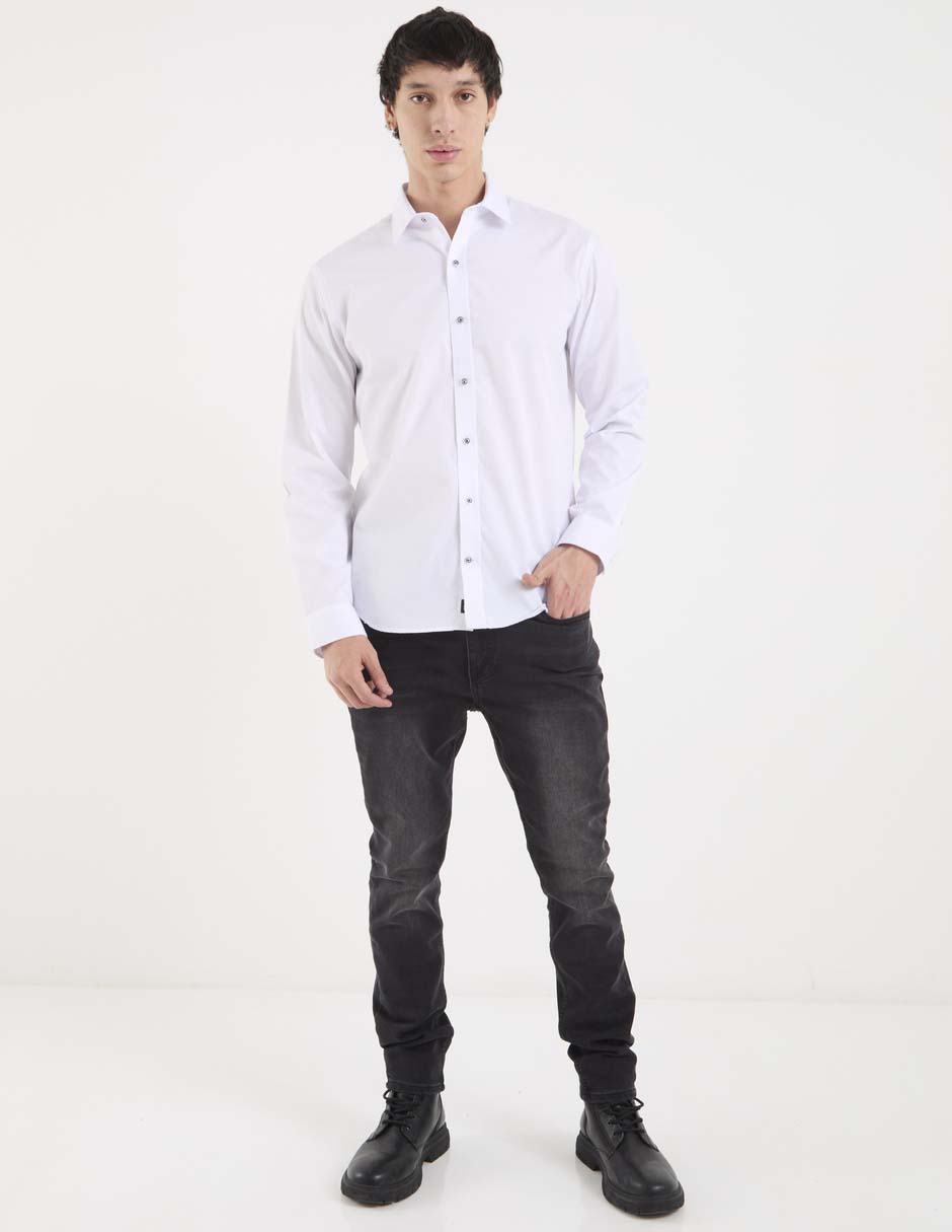 Jeans straight lavado obscuro para hombre 3