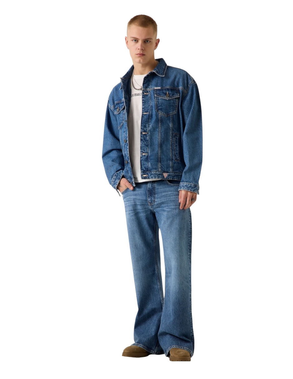 Chamarra denim con bolsillos para hombre 5
