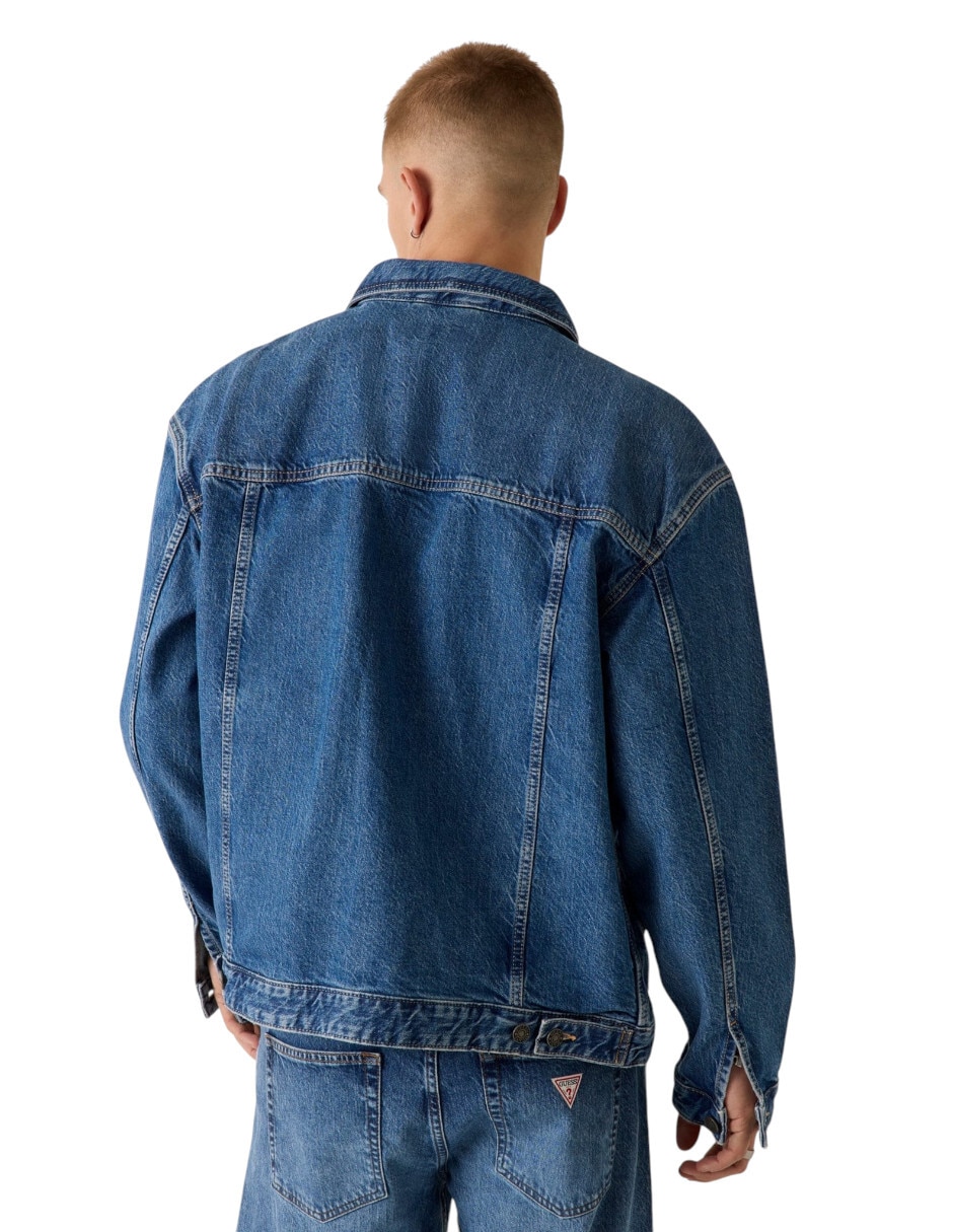 Chamarra denim con bolsillos para hombre 4