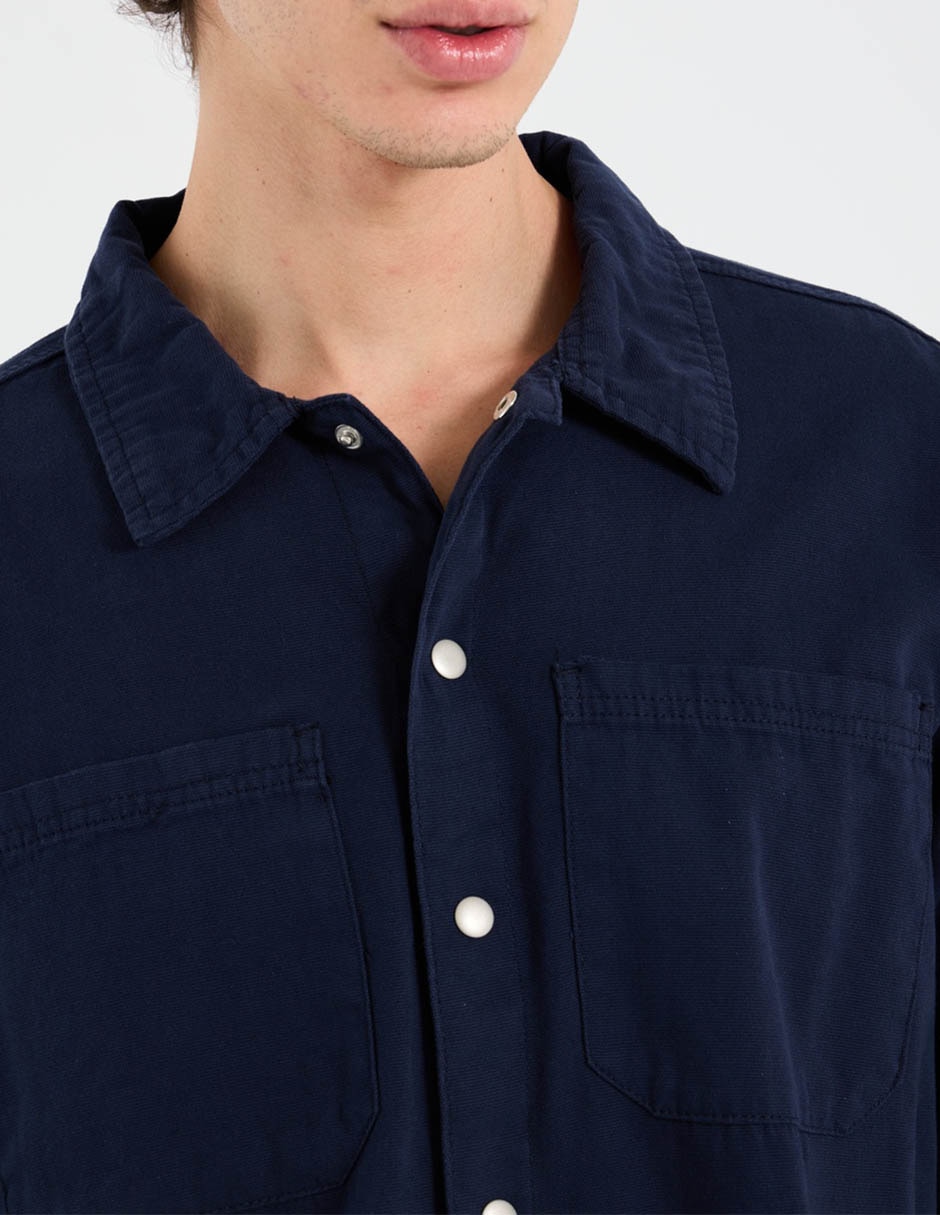Camisa casual de algodón manga larga para hombre