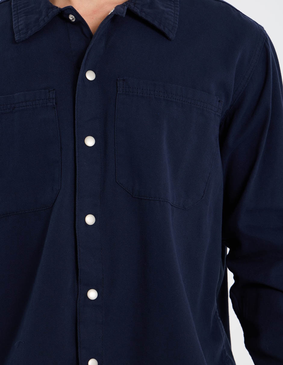 Camisa casual de algodón manga larga para hombre