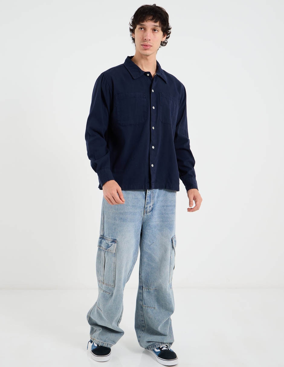 Camisa casual de algodón manga larga para hombre 6