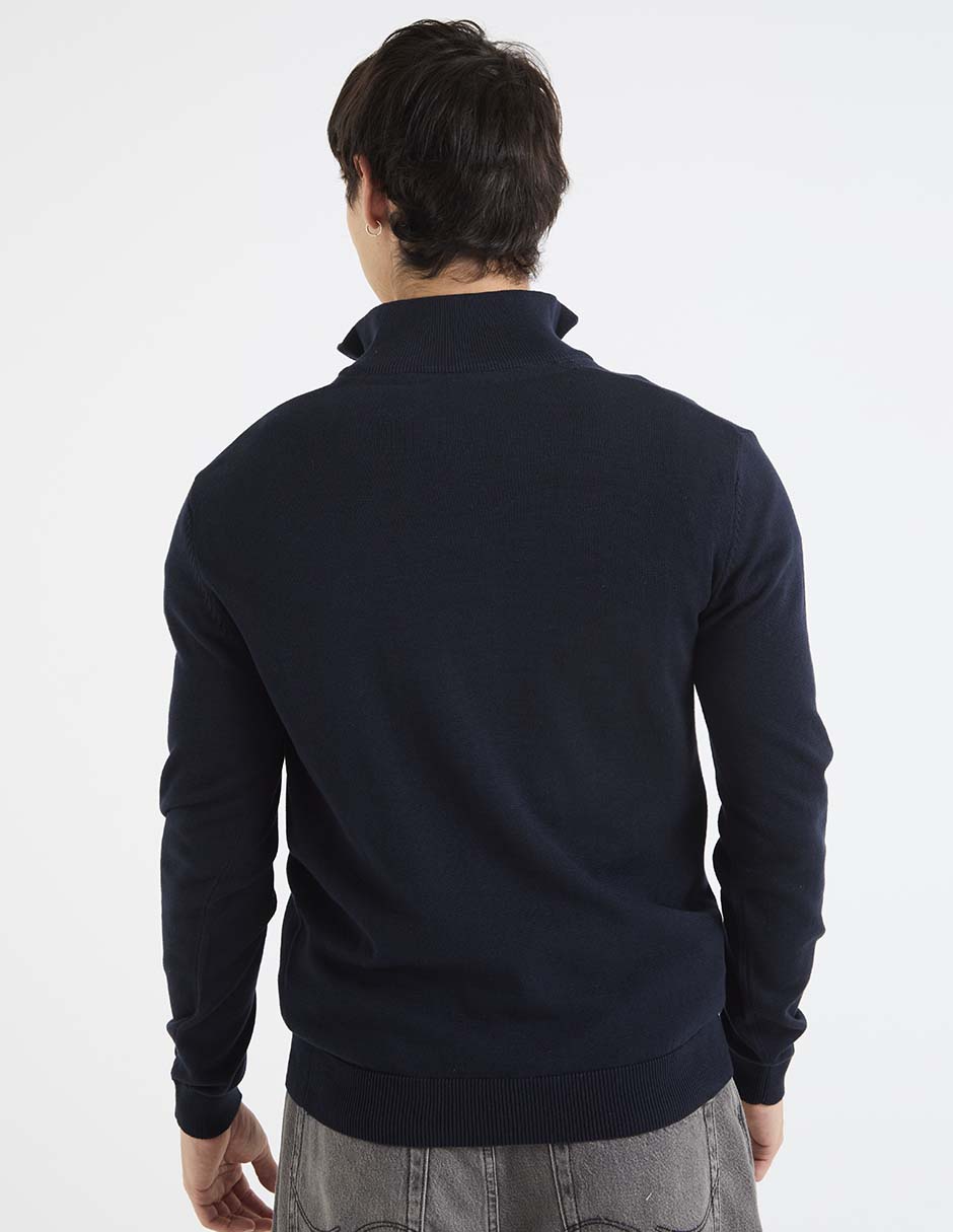 Suéter cuello con cierre para hombre