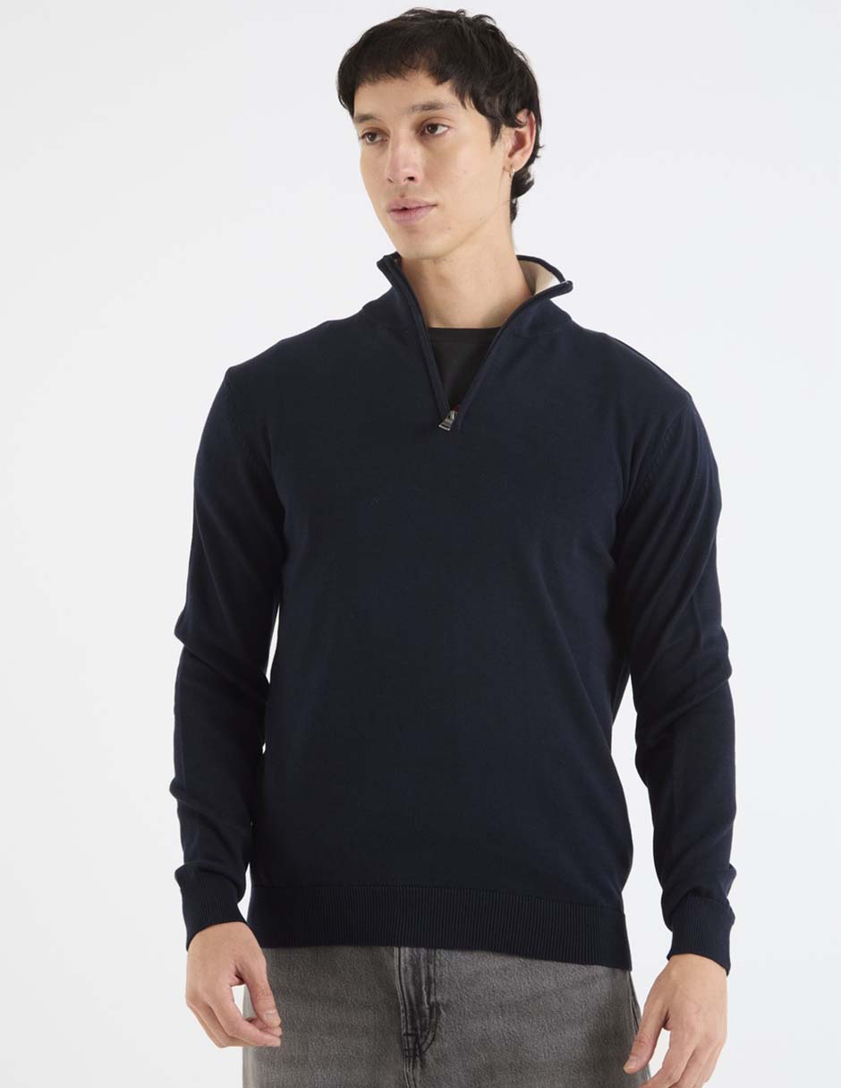 Suéter cuello con cierre para hombre Suéter cuello con cierre para hombre