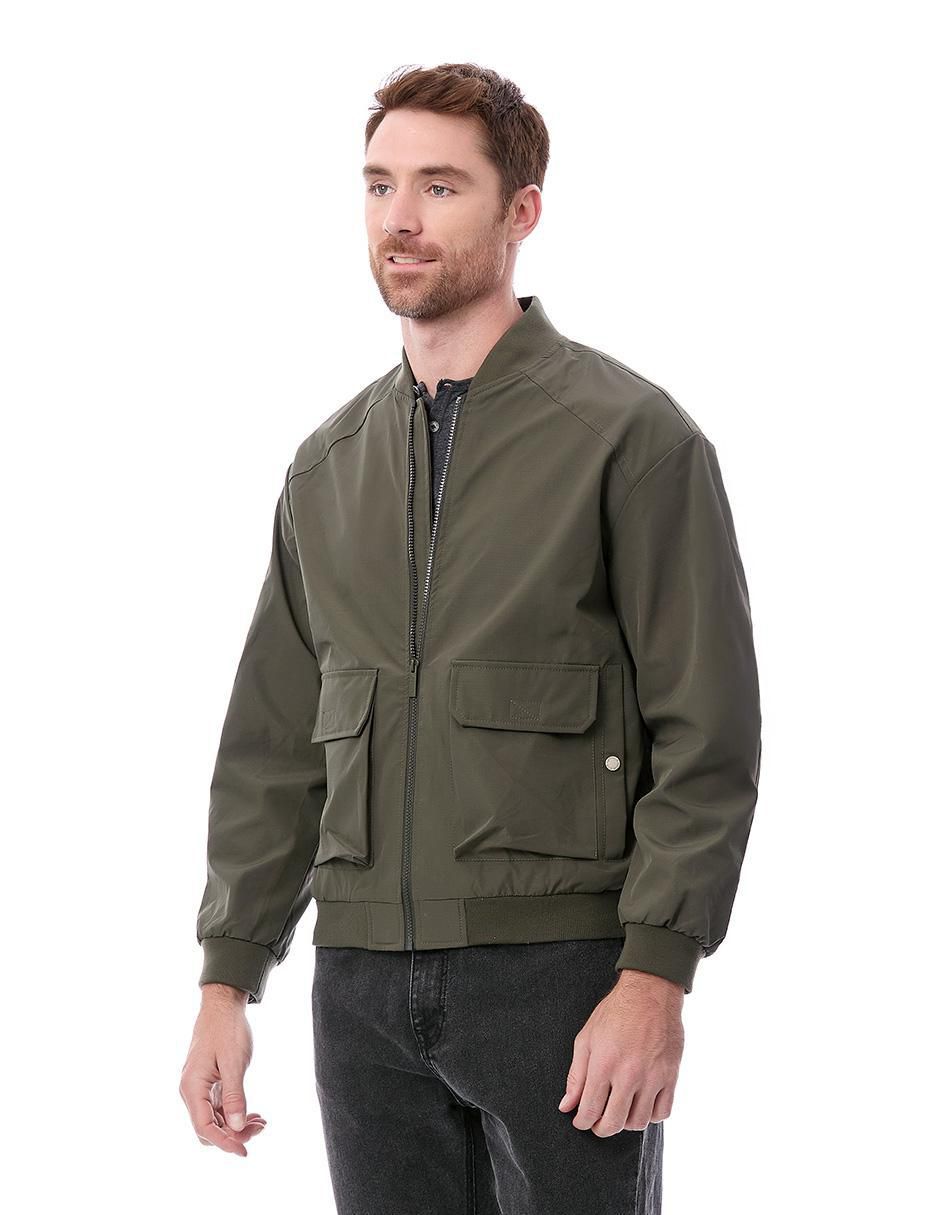 Chamarra casual con bolsillos para hombre
