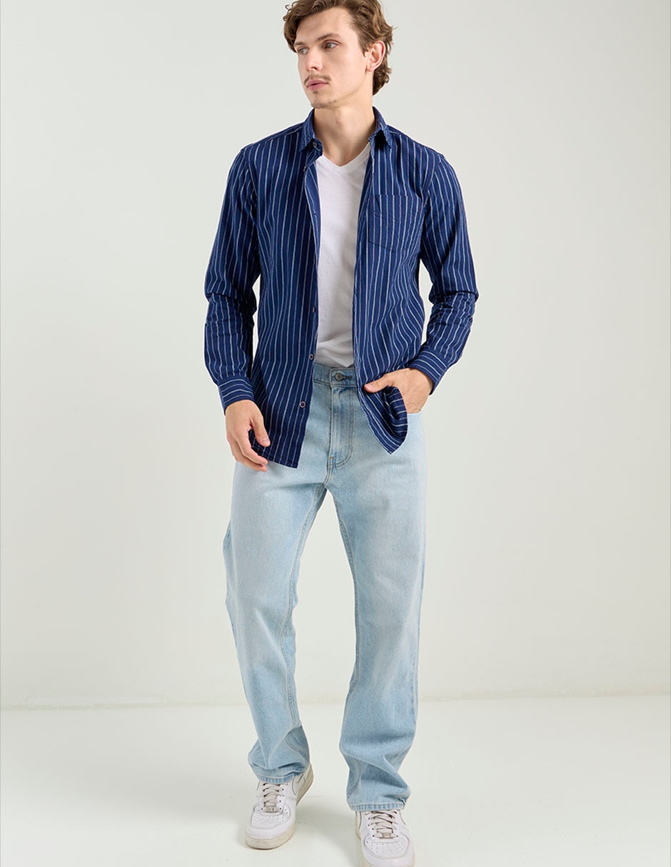 Jeans straight Hollister deslavado para hombre
