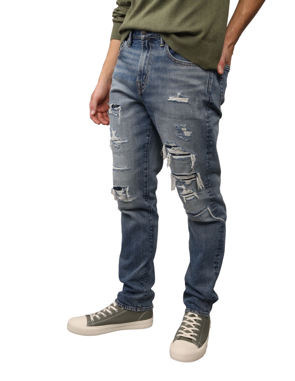 Jeans straight lavado destruido para hombre Jeans straight lavado destruido para hombre