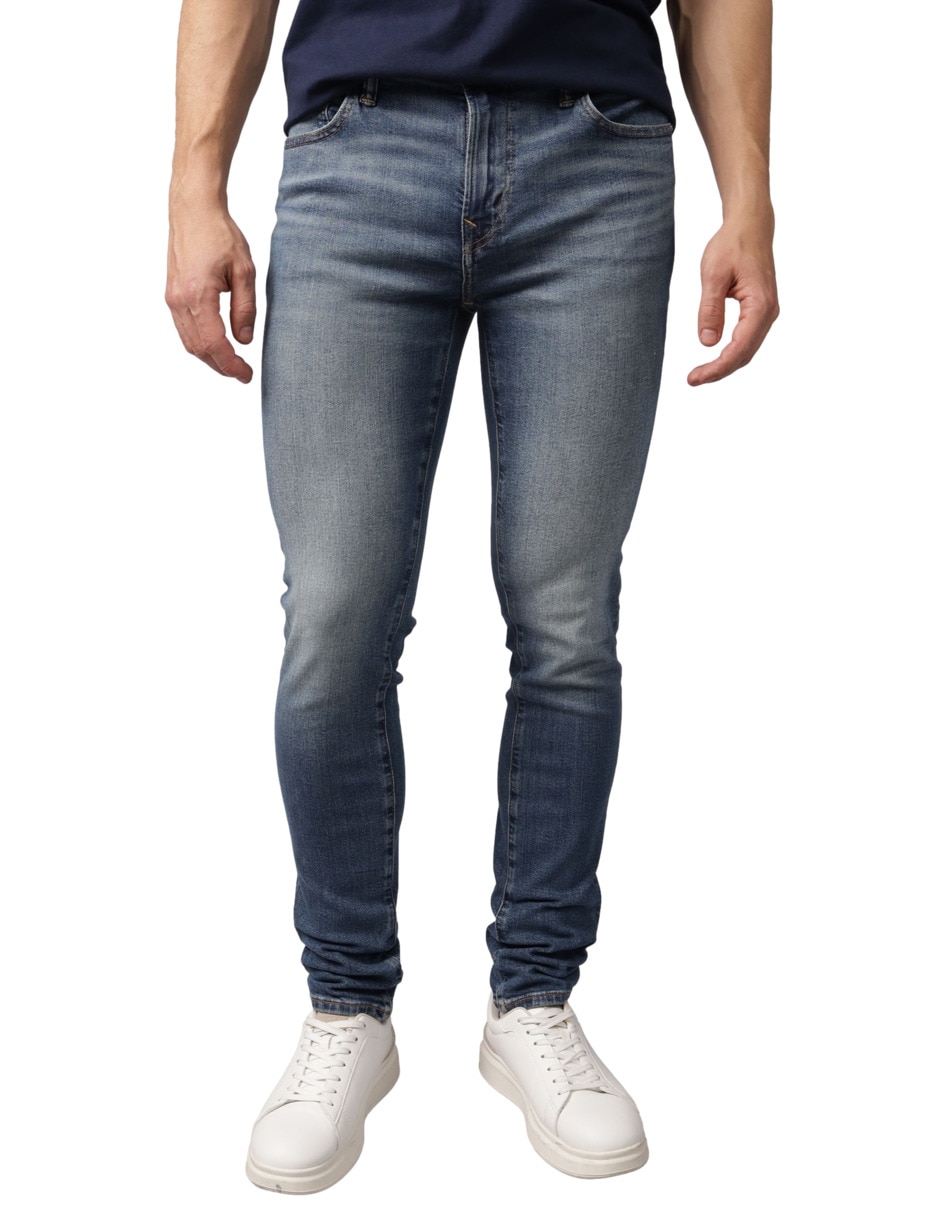 Jeans skinny lavado medio para hombre