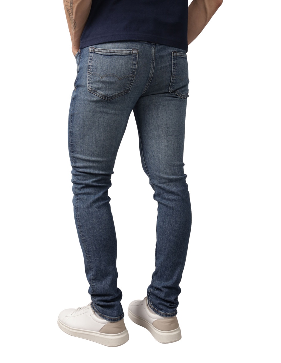 Jeans skinny lavado medio para hombre 2