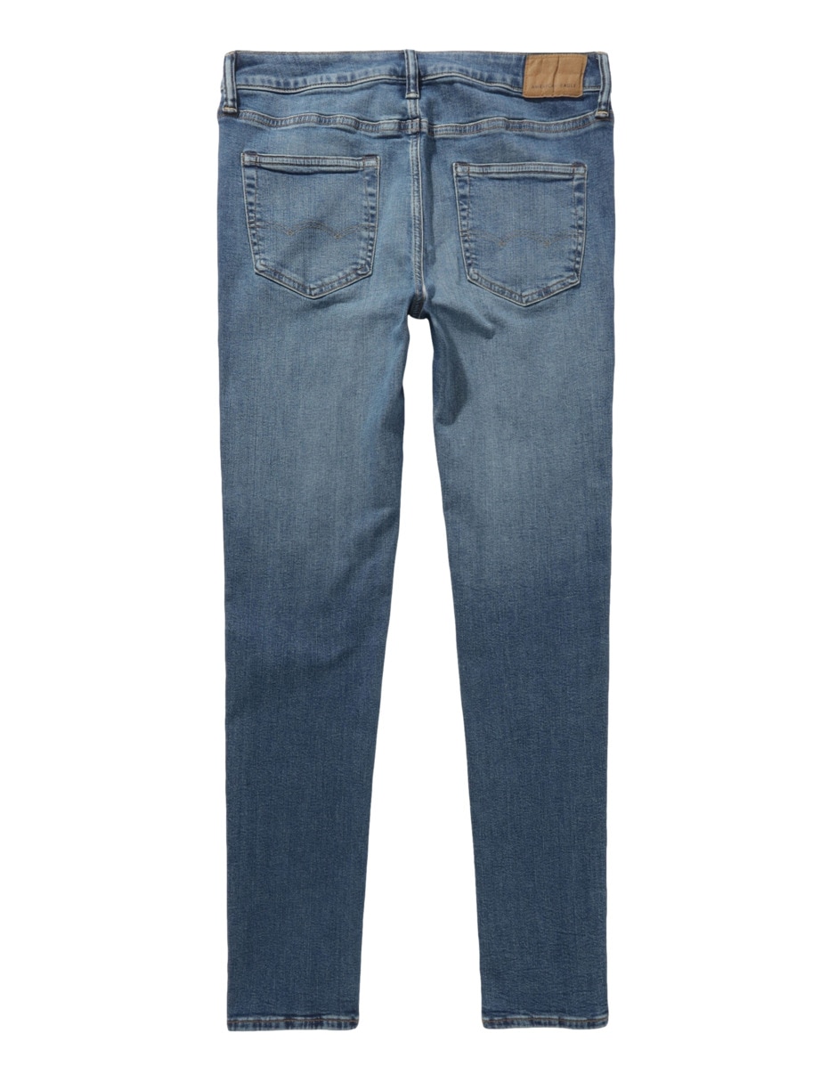 Jeans skinny lavado medio para hombre 4