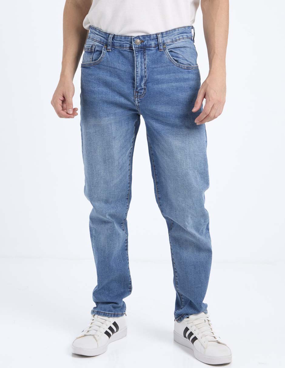 Jeans skinny lavado claro para hombre 1