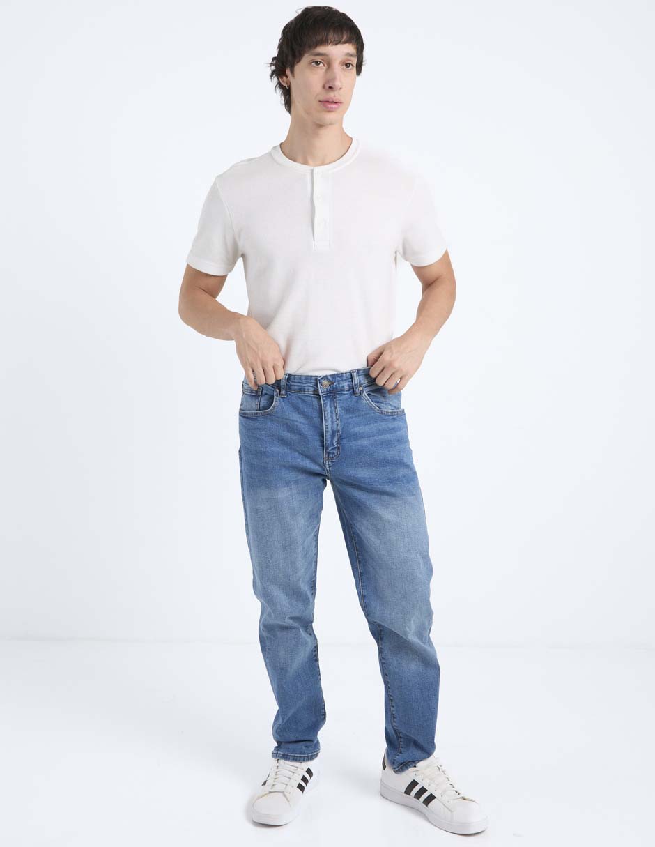 Jeans skinny lavado claro para hombre 2