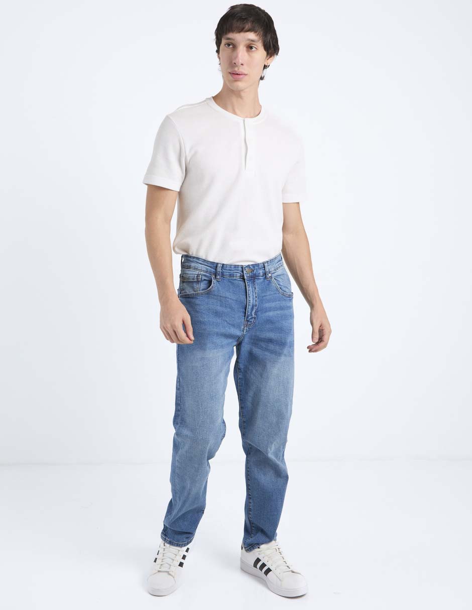 Jeans skinny lavado claro para hombre 3