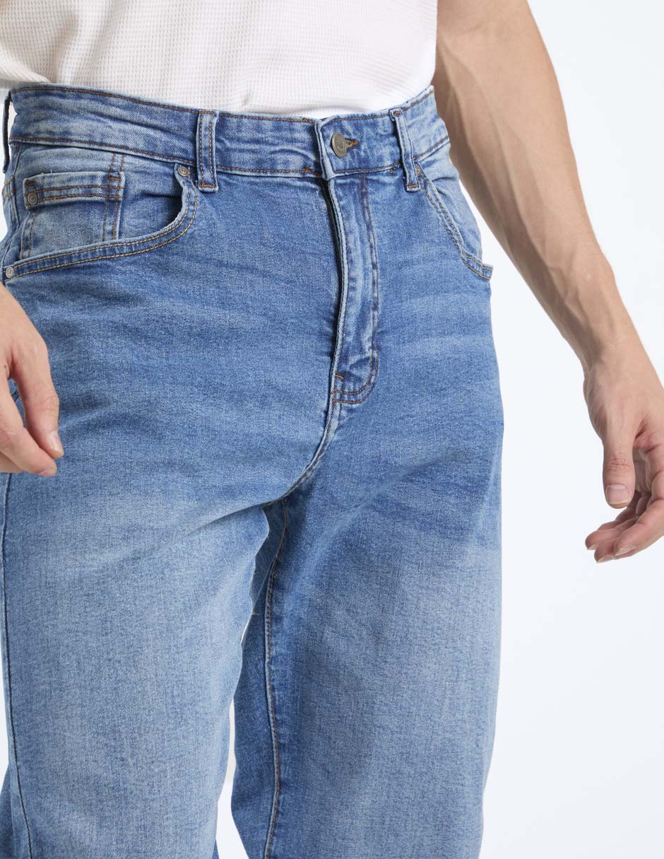 Jeans skinny lavado claro para hombre 5