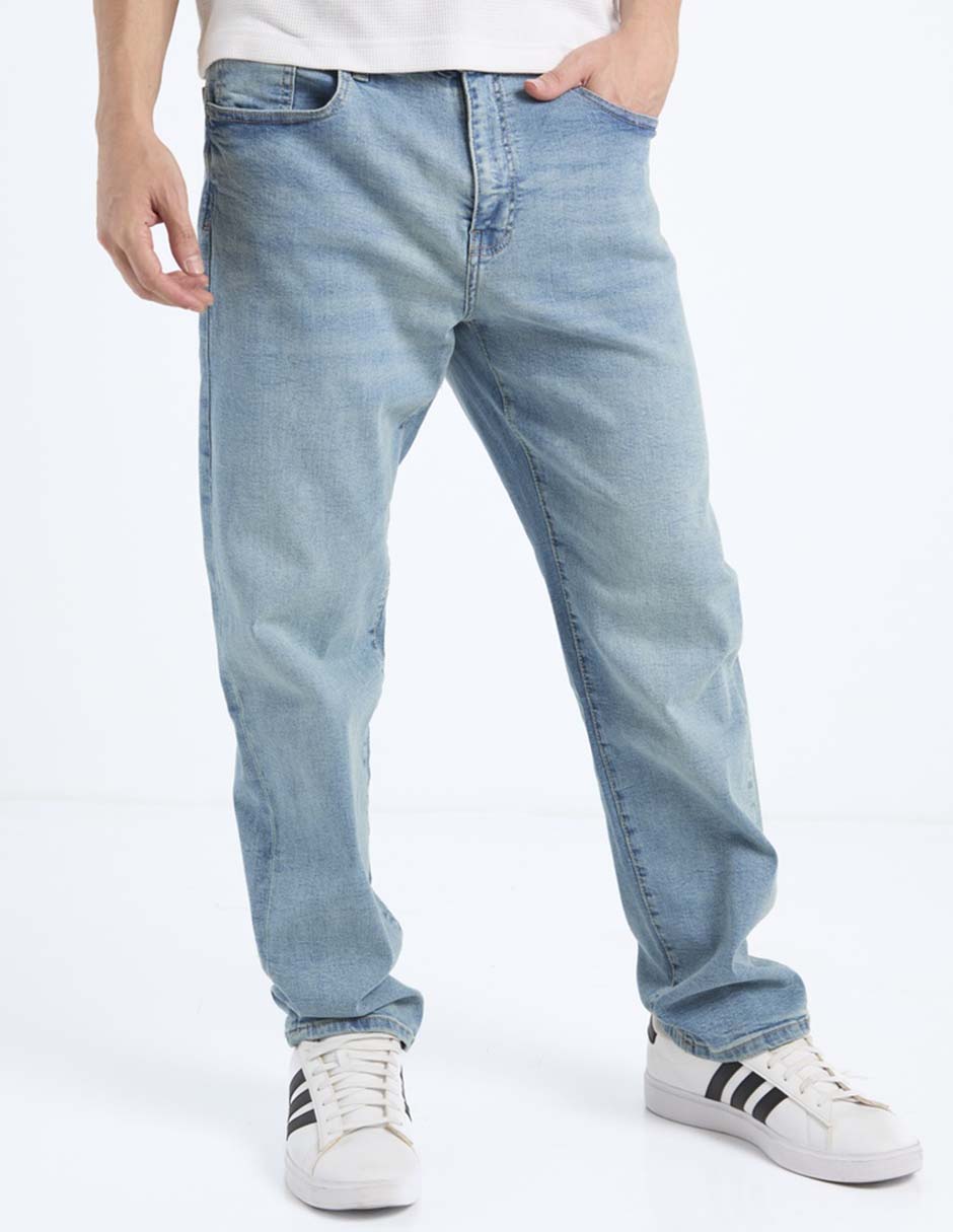 Jeans skinny lavado claro para hombre