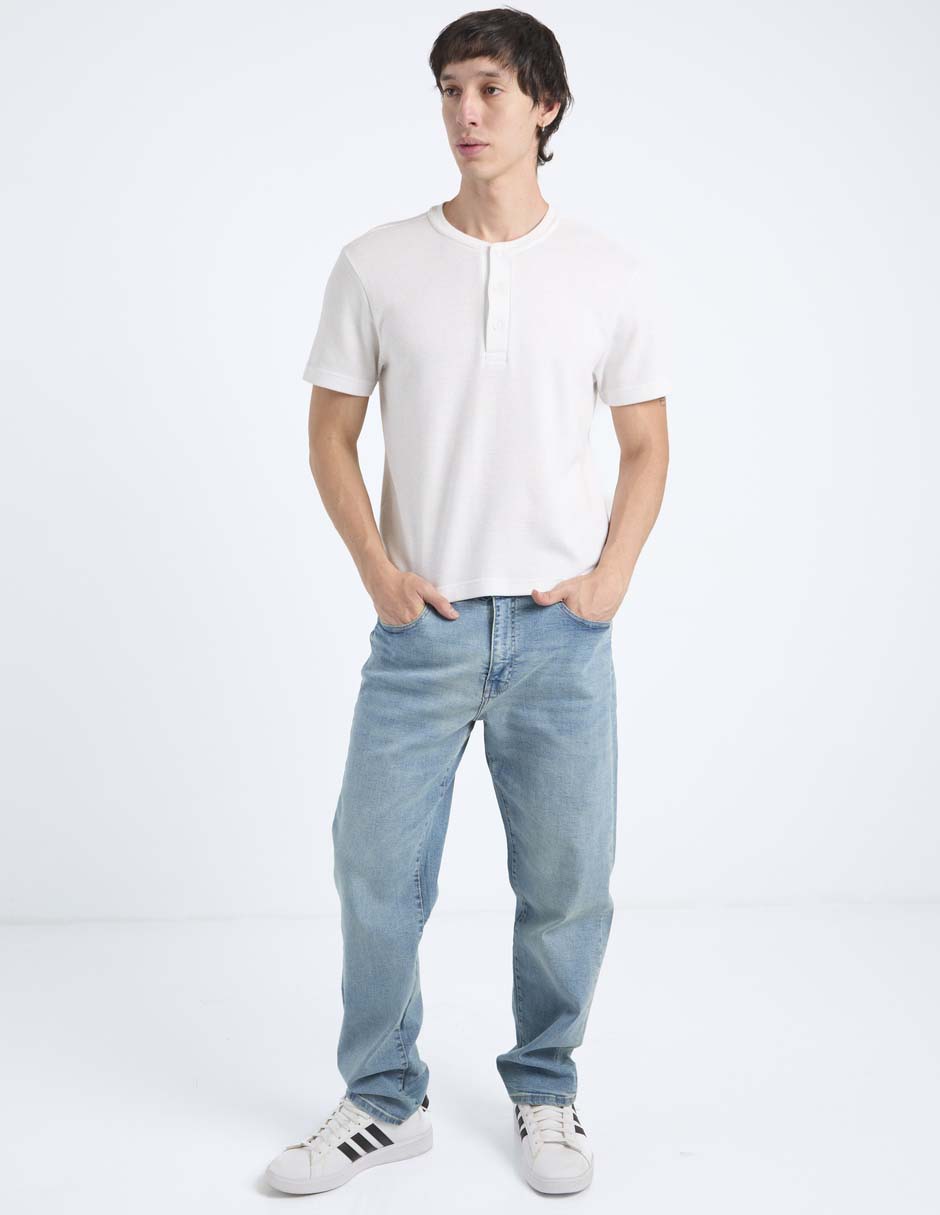 Jeans skinny lavado claro para hombre 2