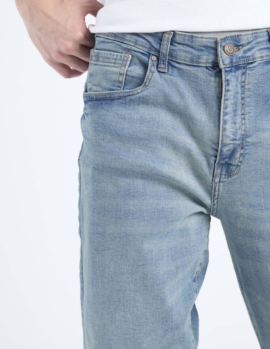 Jeans skinny lavado claro para hombre 5
