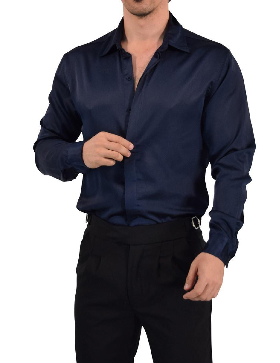 Camisa casual John Leopard manga larga para hombre