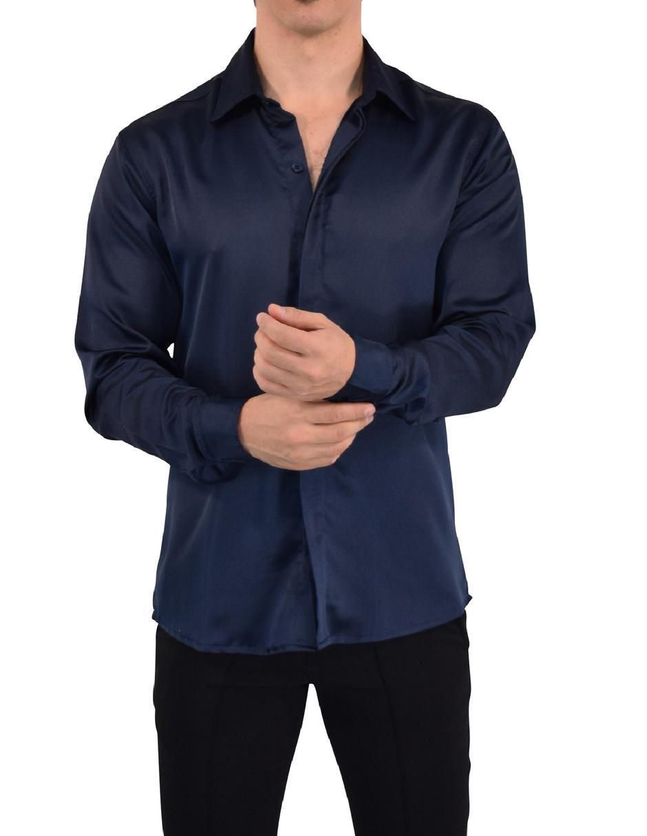 Camisa casual John Leopard manga larga para hombre