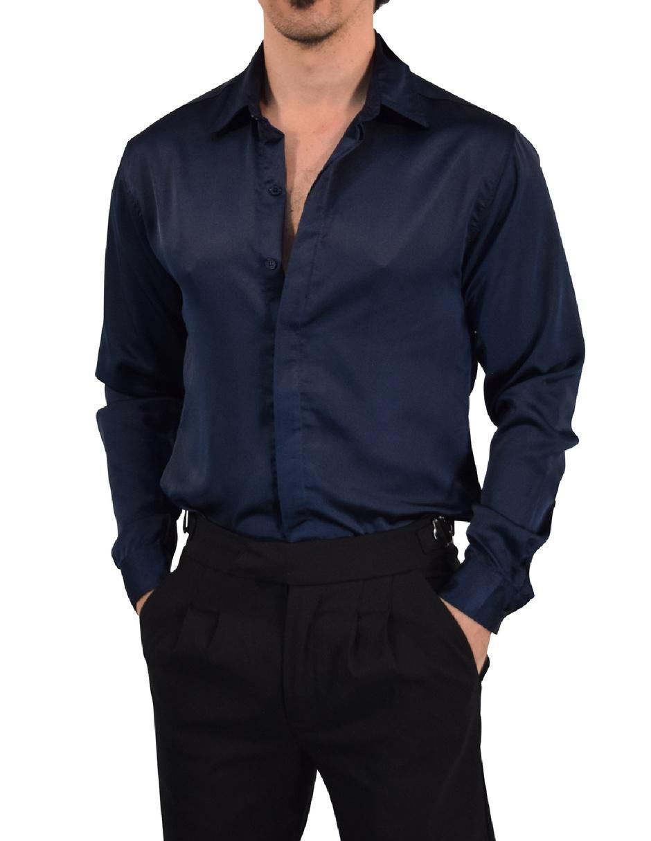 Camisa casual John Leopard manga larga para hombre