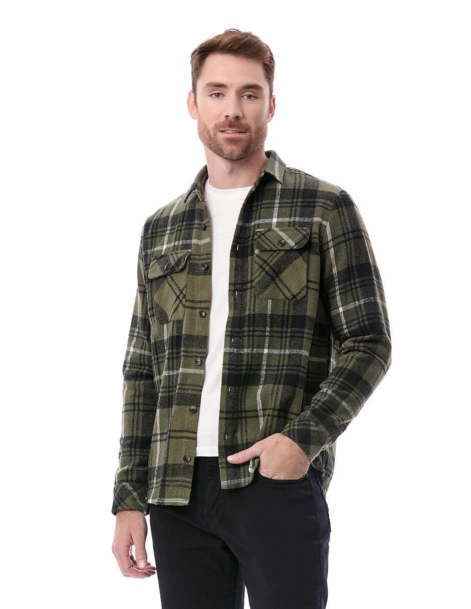 Camisa casual manga larga para hombre