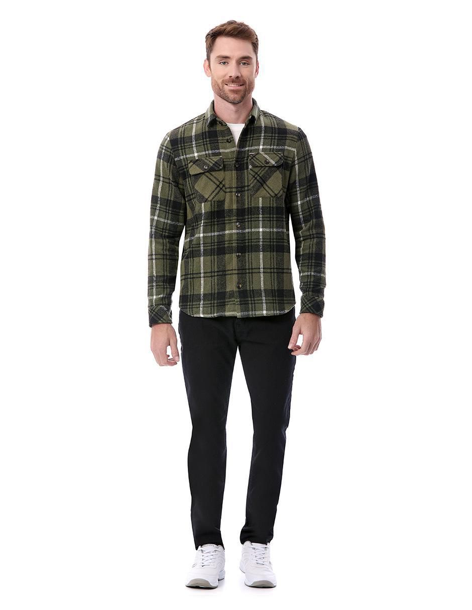 Camisa casual manga larga para hombre