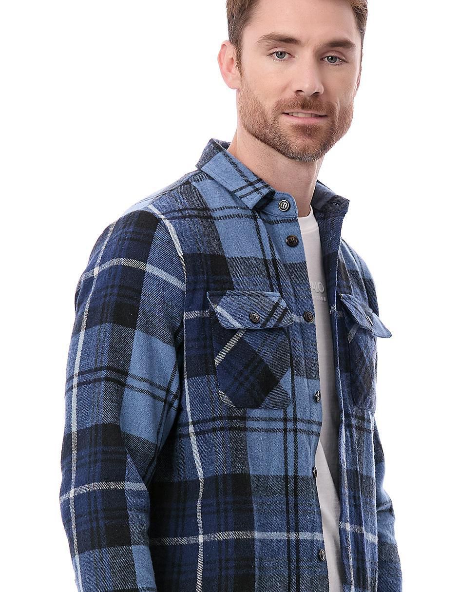 Camisa casual manga larga para hombre