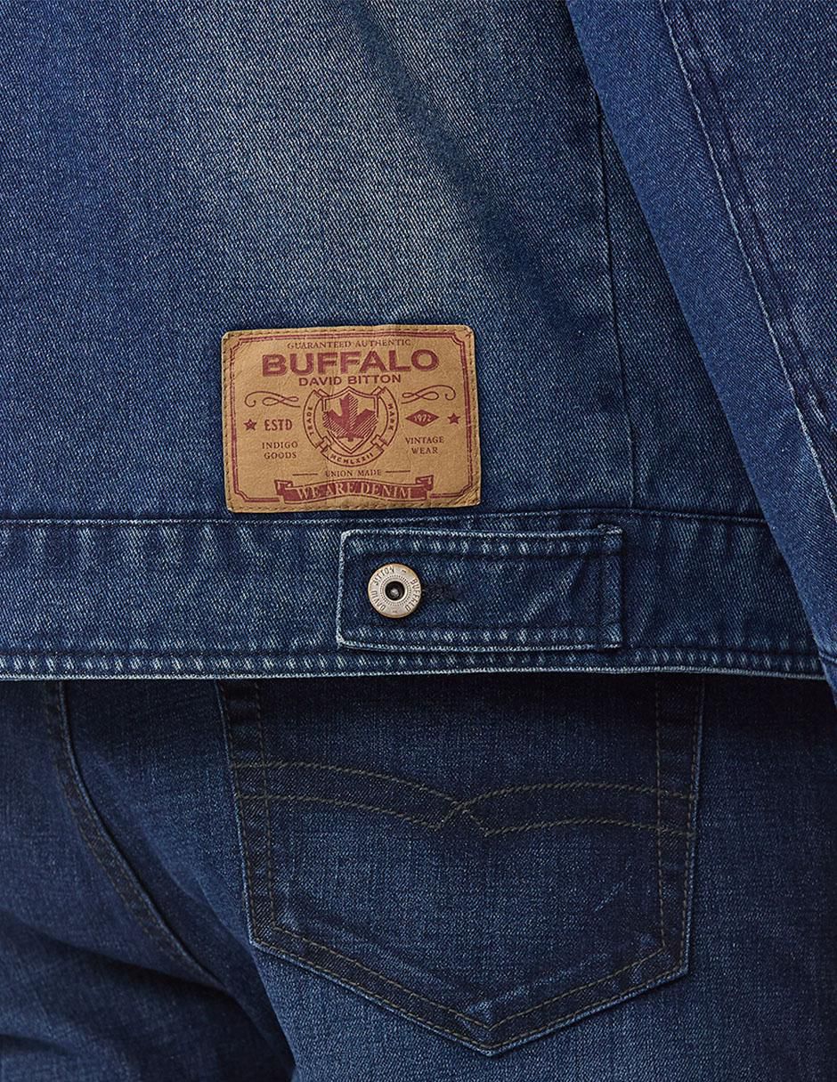 Chamarra casual de mezclilla con bolsillos para hombre