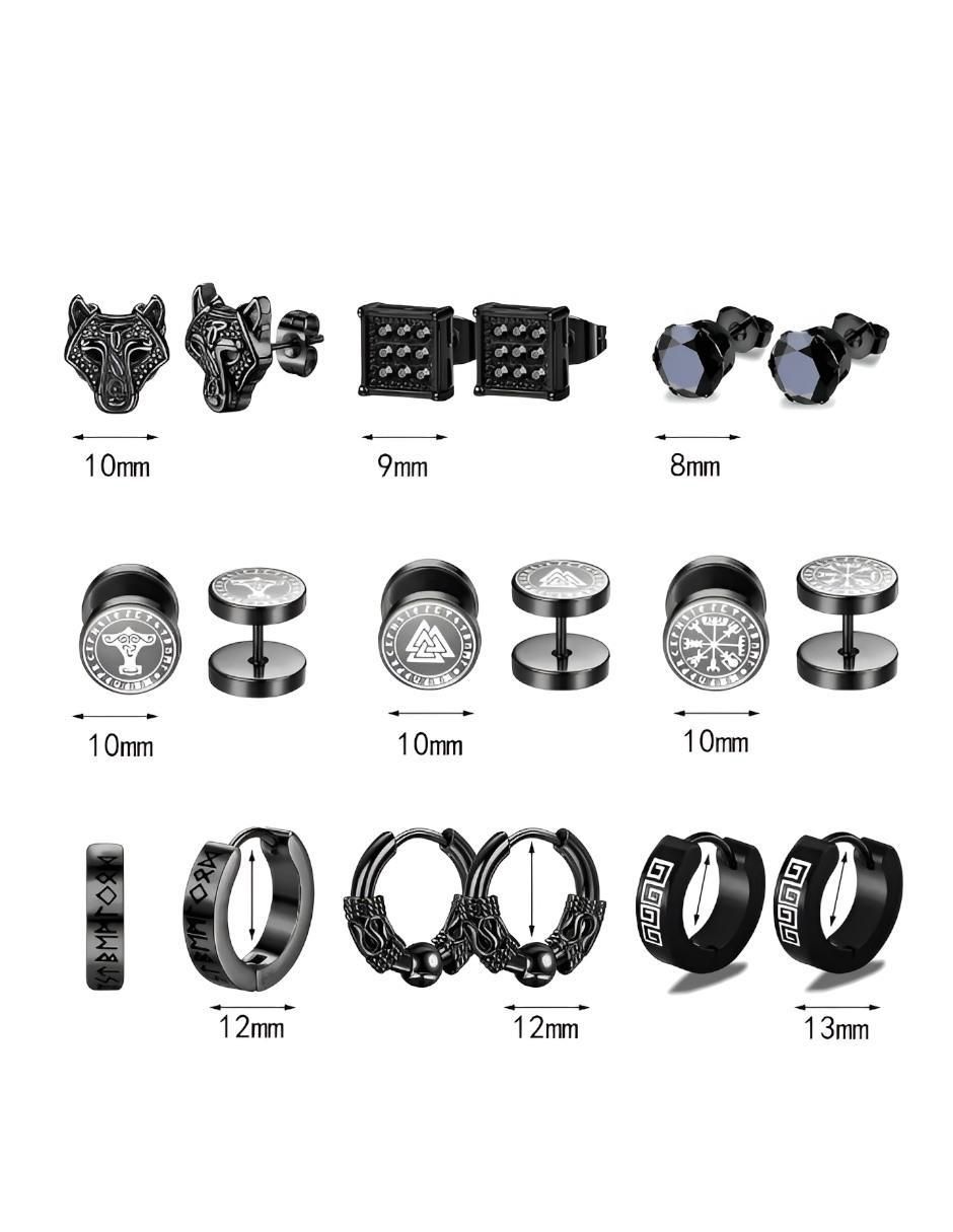 Set de aretes con acabado texturizado 6